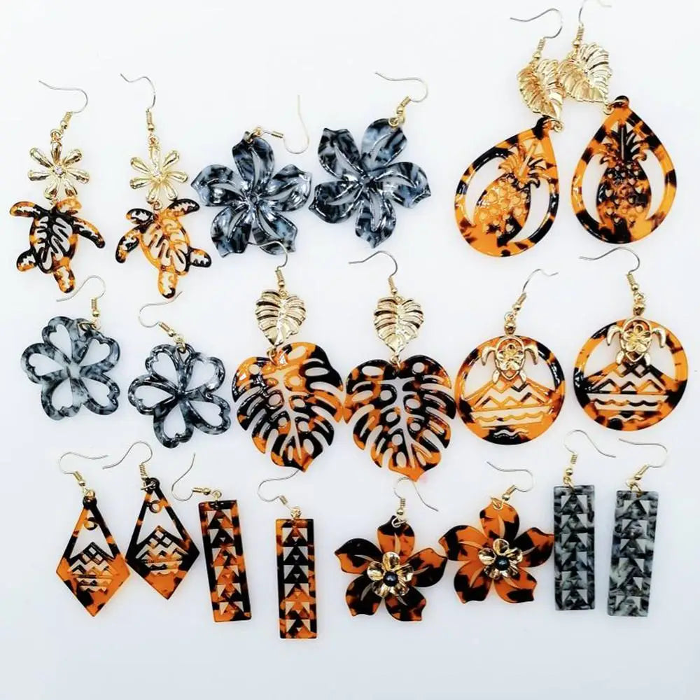 Hawaiian Acrylic Australia Designer Earrings Earring Accessories African Polynesian Jewelry Earring