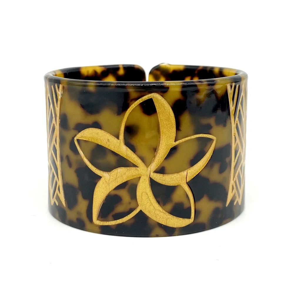 Cuff Bangles with Flowers Turtle Tribals Engraved