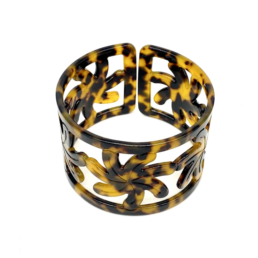 Cuff Bangles with Flowers Turtle Tribals Engraved