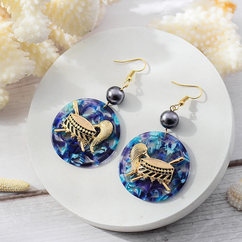 Hawaiian Sea Turtles Drop Dangling Earring 