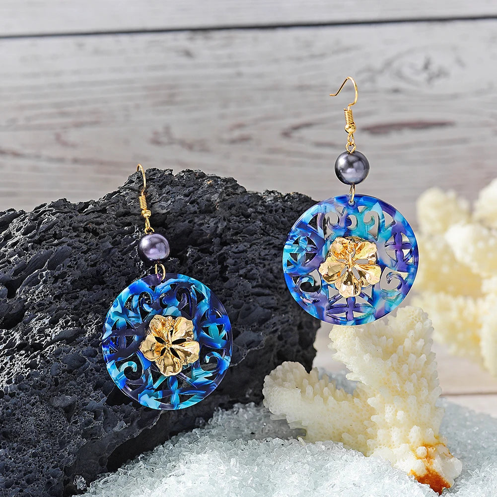 Hawaiian Sea Turtles Drop Dangling Earring 