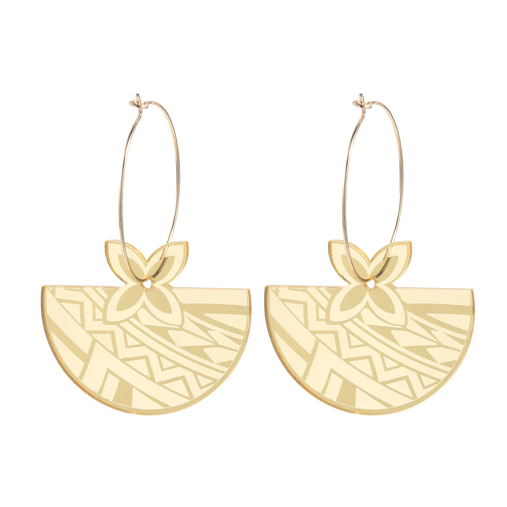 French Polynesia Resin Acrylic Earring Hoops Earrings 