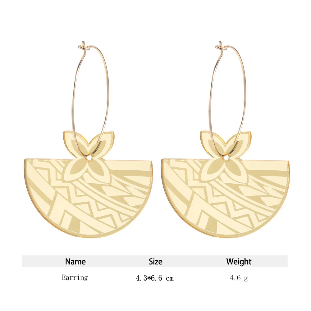 French Polynesia Resin Acrylic Earring Hoops Earrings 